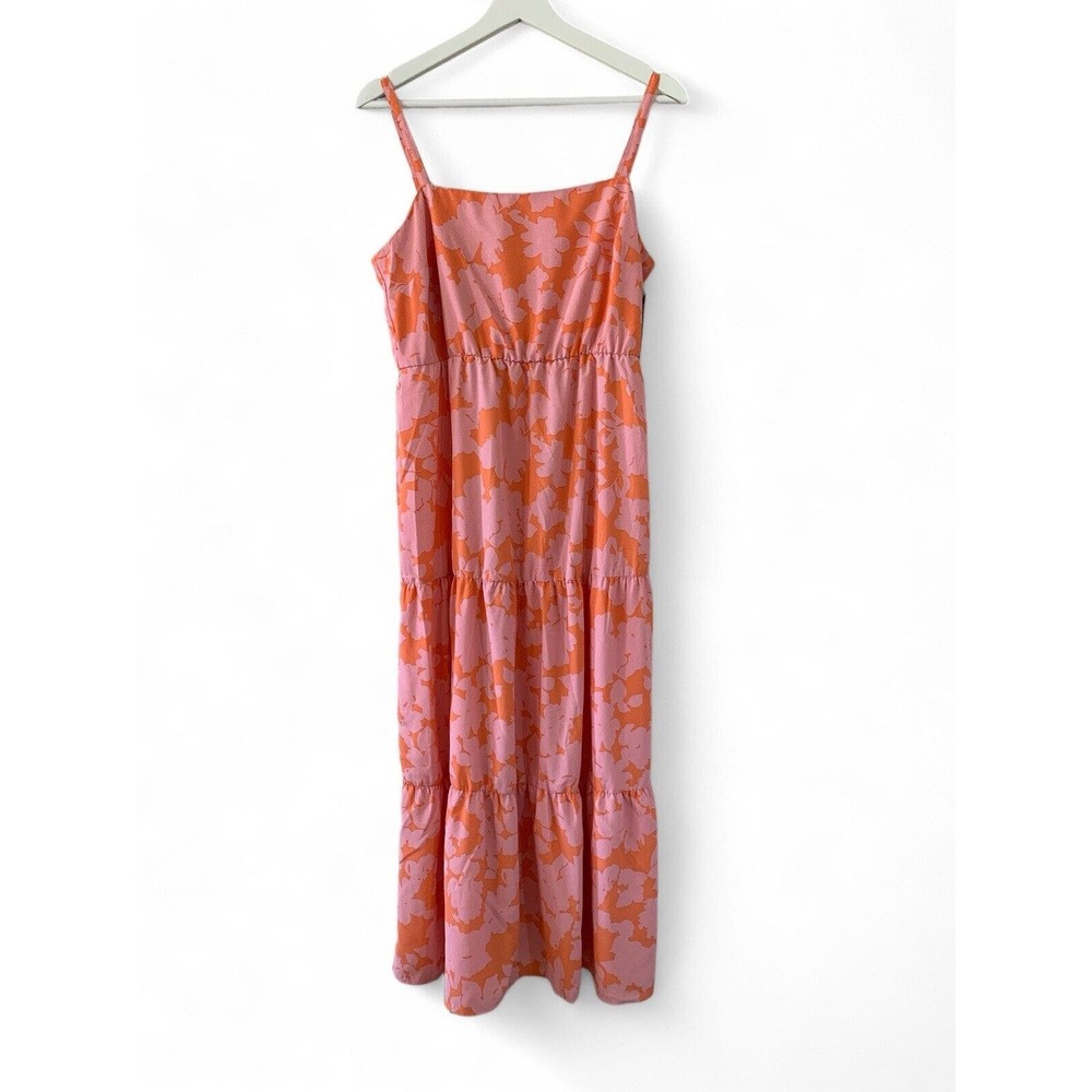Social Standard‎ by Sanctuary Ladies Smocked Back Dress Melon Floral Sz Large